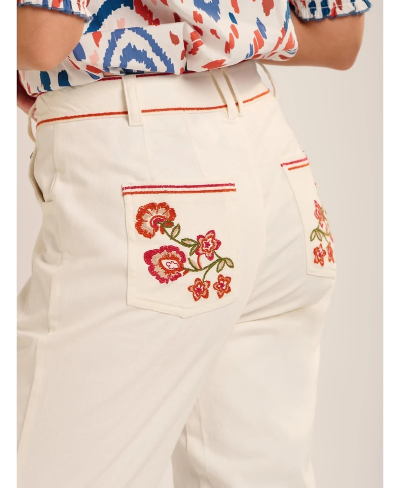 Brakeburn Women's Blake Embroidered Detail Pants