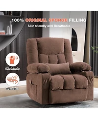 Clihome Massage Swivel Rocker Recliner Chair and Heat Ergonomic Lounge for Living Room with Rocking Function Side Pocket