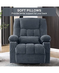 Clihome Massage Swivel Rocker Recliner Chair and Heat Ergonomic Lounge for Living Room with Rocking Function Side Pocket
