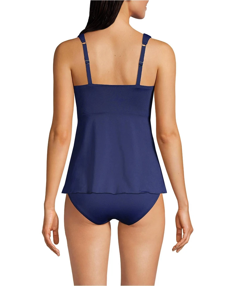 Lands' End Women's Long Flutter Tankini Top