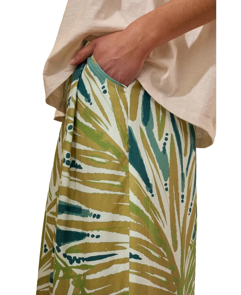 Celtic & Co. Women's Printed Midi Wide Leg Culottes
