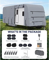 gaomon Rv-Cover 22-24 ft Travel Trailer Camper Cover,Waterproof Rip-Stop Rv Covers with Adhesive Repair Patches