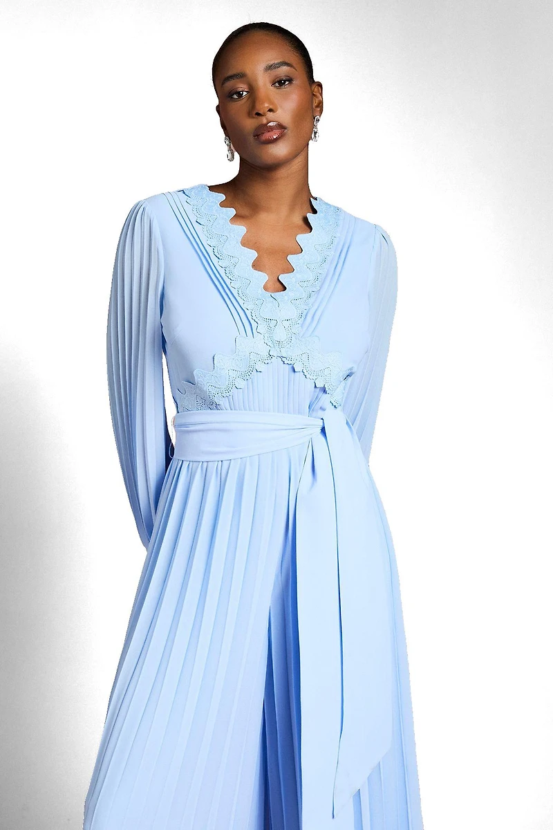 Coast Women's Pleated Leg Tie Waist Jumpsuit