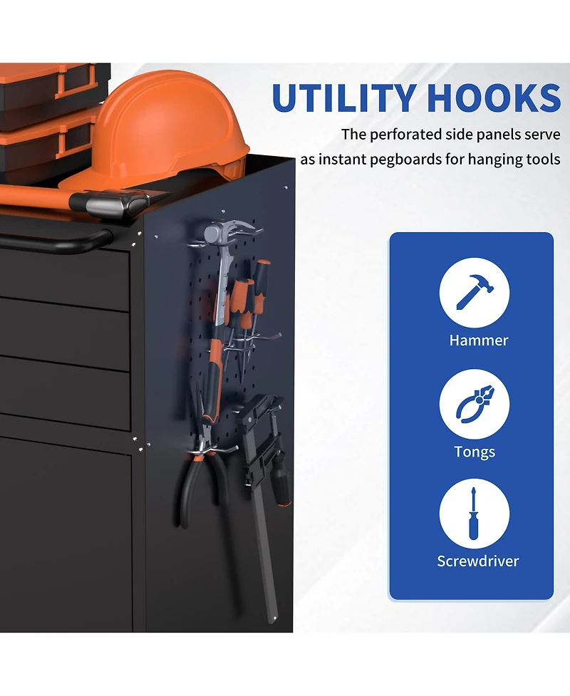 Viyet 34" Rolling Metal Tool Cabinet