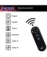 Homsee Electric Fireplace Heater - Realistic Flame Effect, Iron and Glass, 120V Wall Plug, Living Room Decor