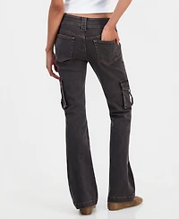 Dollhouse Juniors' Low-Rise Cargo Jeans