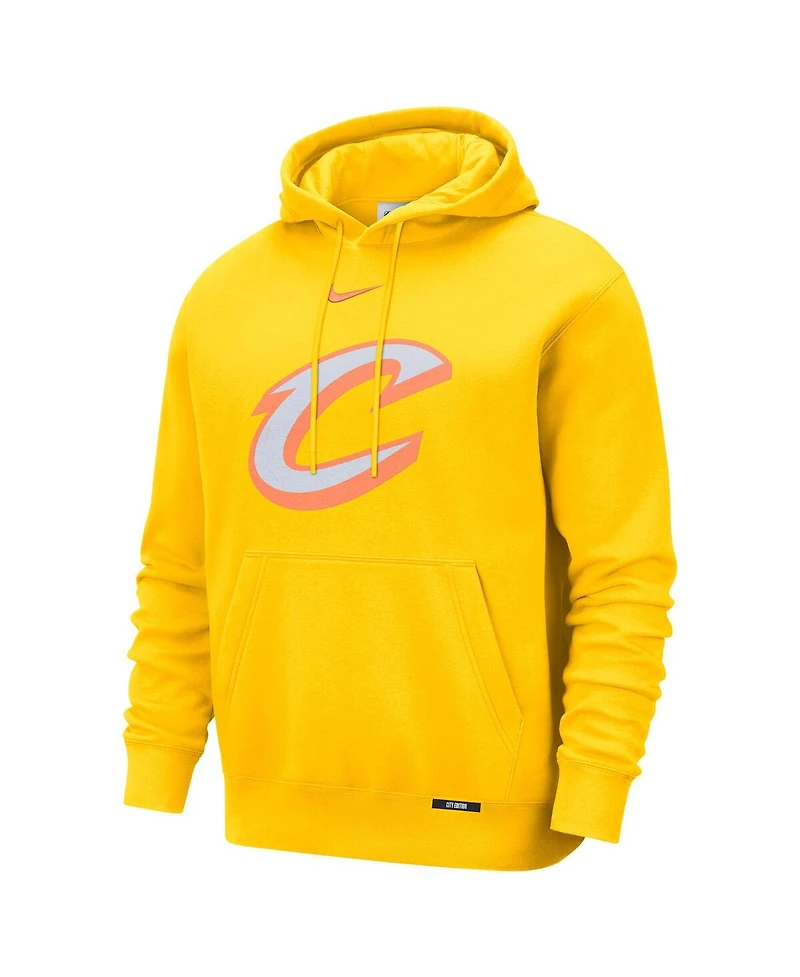 Nike Men's Yellow Cleveland Cavaliers 2025/26 City Edition Remix Essential Logo Club Pullover Hoodie