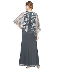 Sl Fashions Petite V-Neck A-Line Ball Gown Dress