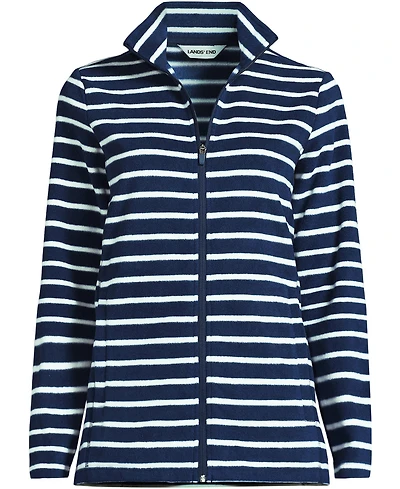 Lands' End Plus Anyweather Fleece Full Zip Print Jacket
