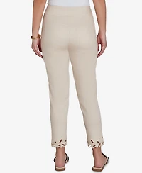 Ruby Rd. Petite Embroidered Cutout Denim Ankle Pants