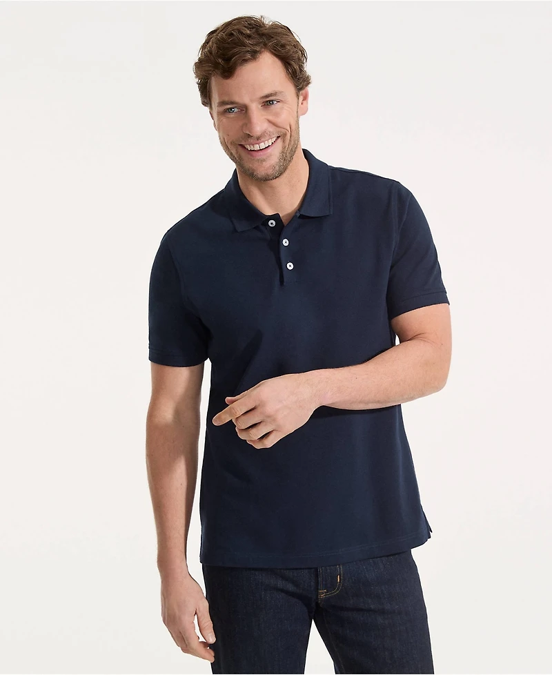 Lands' End Big & Tall Short Sleeve Performance Mesh Pique Polo
