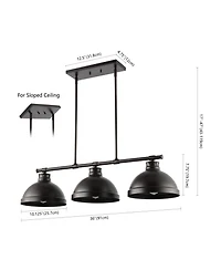 Asher Industrial Farmhouse Iron Linear Led Pendant
