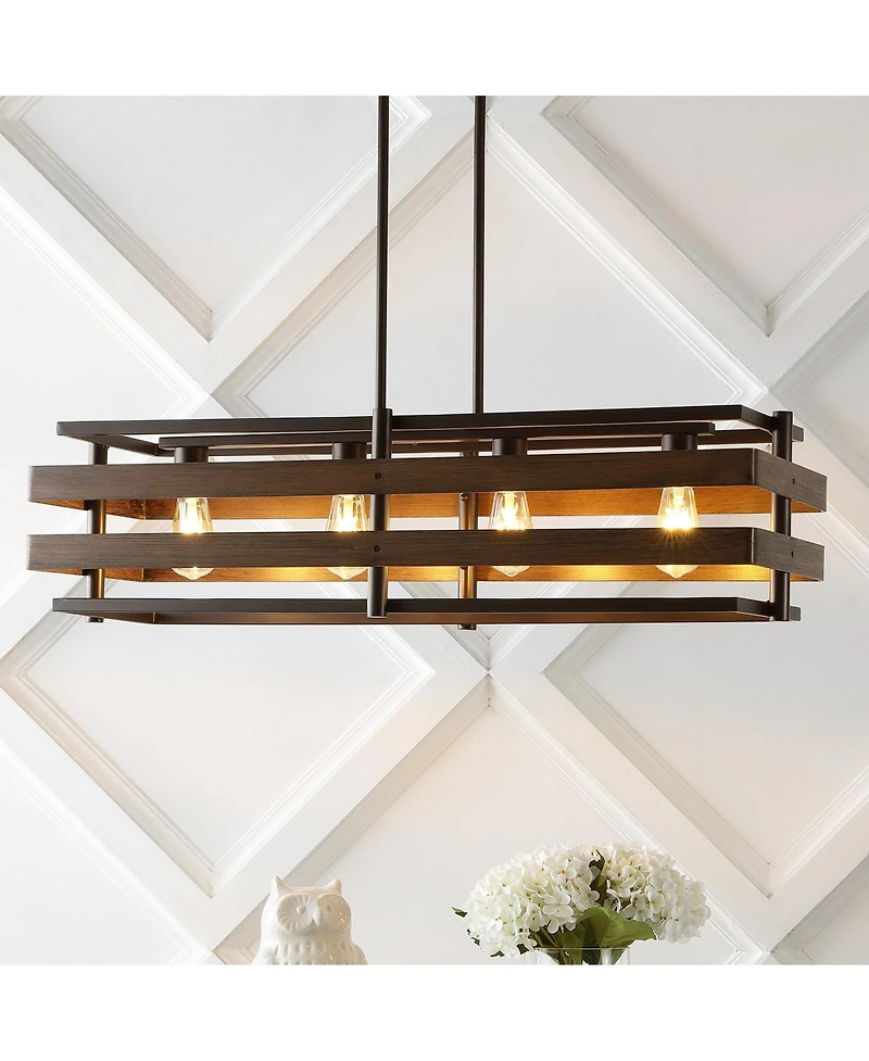 Horizon Rustic Farmhouse Iron Linear Led Pendant