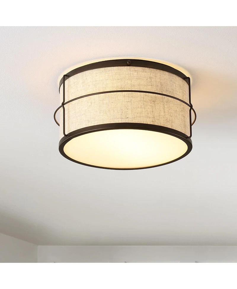Evan Rustic Farmhouse Iron Led Flush Mount