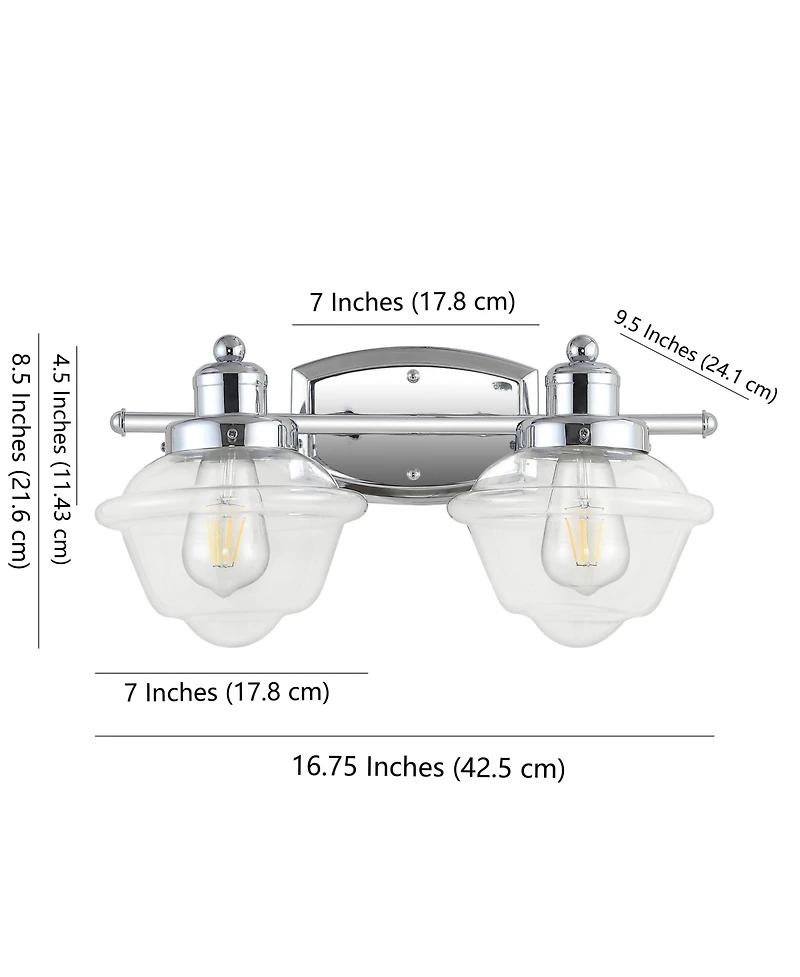 Orleans Iron/Glass Schoolhouse Led Vanity Light