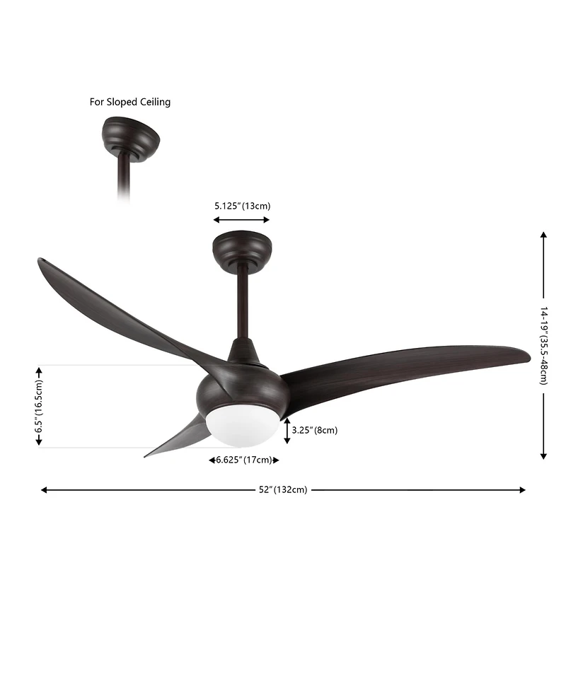 Jonathan Y Aviator Coastal Retro Iron/Plastic Swirl Integrated Led Ceiling Fan