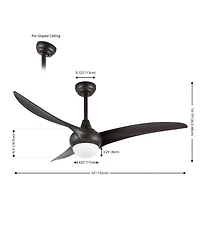 Jonathan Y Aviator Coastal Retro Iron/Plastic Swirl Integrated Led Ceiling Fan