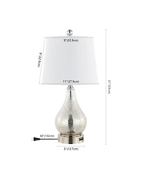 Dino Farmhouse Industrial Iron/Glass Led Table Lamp with Usb Charging Port (Set of 2)