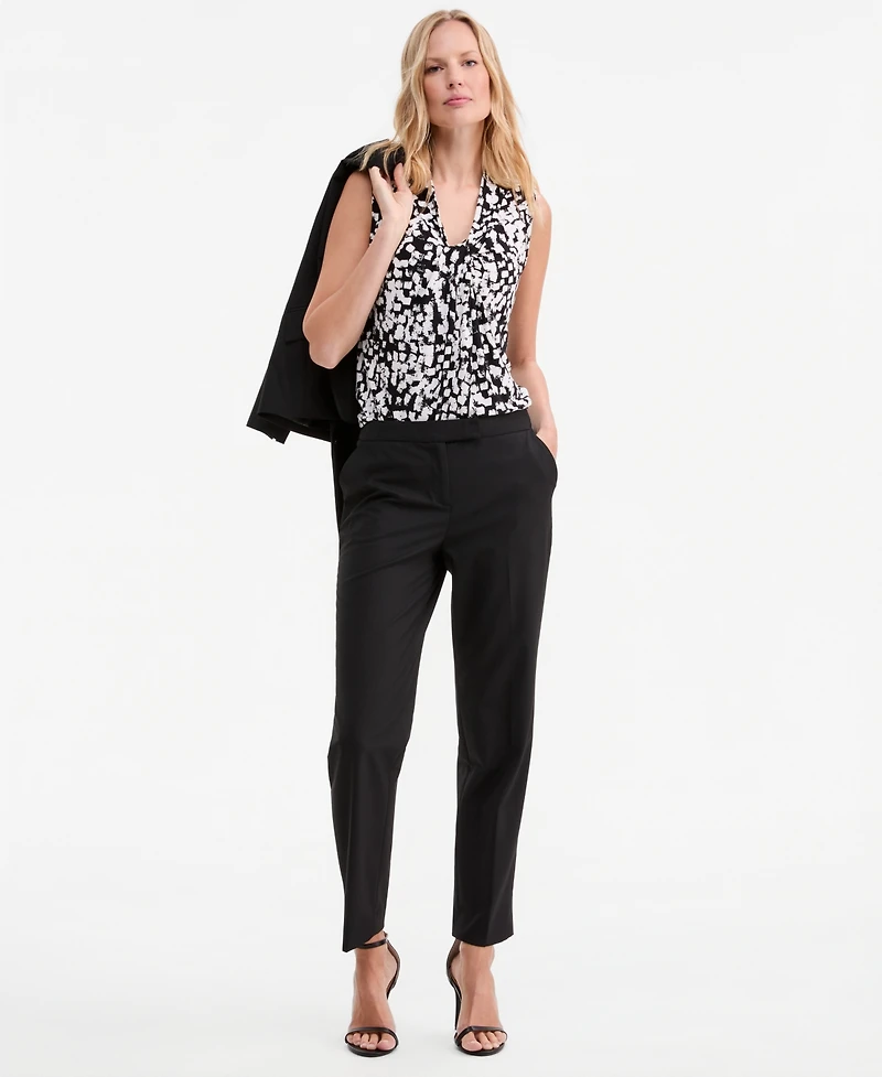 Kasper Petite Knot Neck Sleeveless Blouse