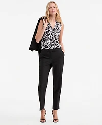Kasper Petite Knot Neck Sleeveless Blouse