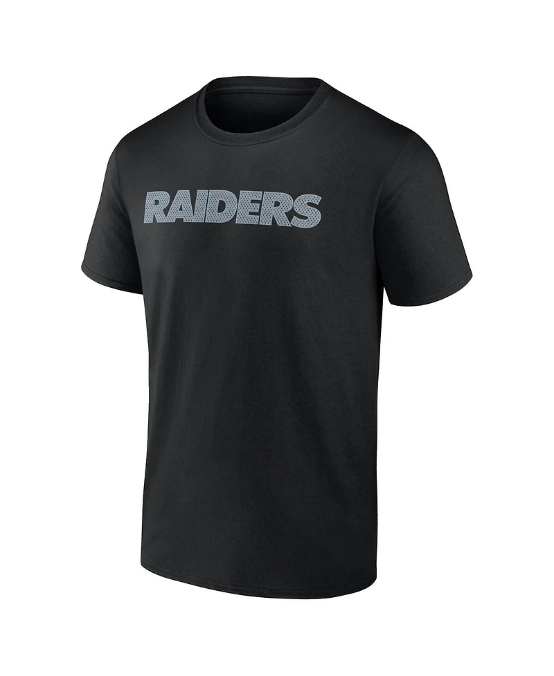 Logo Athletic Men's  Black Las Vegas Raiders 1 Dad Jersey T-Shirt