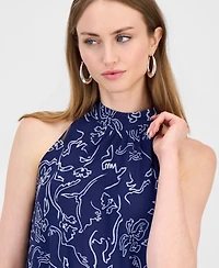 I.n.c. International Concepts Women's Printed Halter Top, Macy's Exclusive