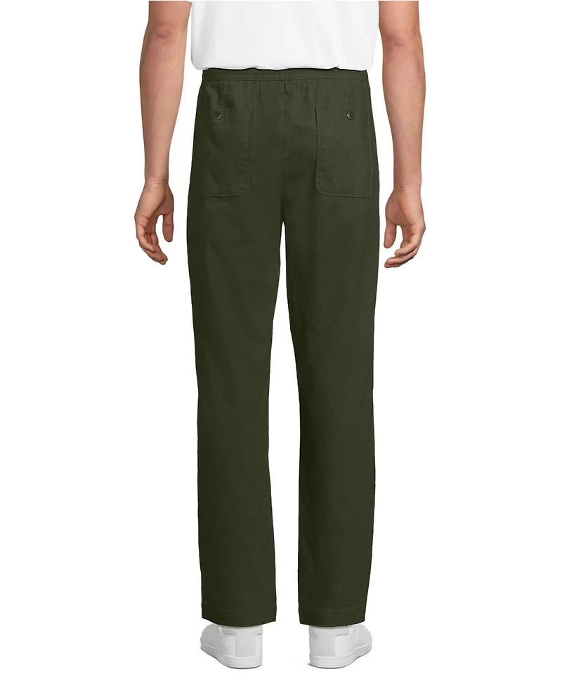 Lands' End Men's Linen Cotton E-Waist Pant