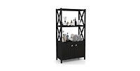 Volenca Bathroom Storage Cabinet with Open Shelves and Double Doors