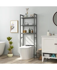 sumyeg Over The bath fixture Storage Shelf Space Saving Metal Bathroom Organizer with Hooks