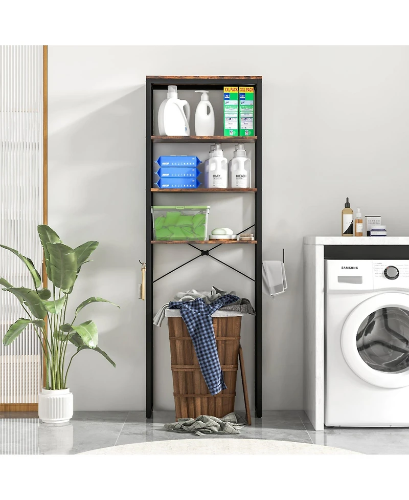 sumyeg 4-Tier Freestanding Over The bath fixture Storage Rack Organizer