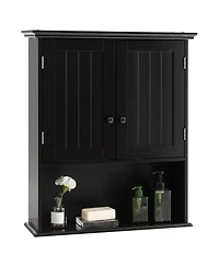 sumyeg 2-Door Wall Mount Bathroom Storage Cabinet with Open Shelf