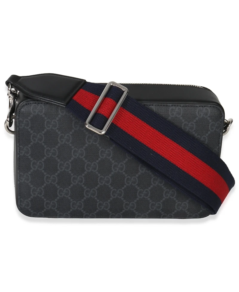 Pre-Owned Gucci Black Gg Supreme Canvas Web Small Crossbody Bag