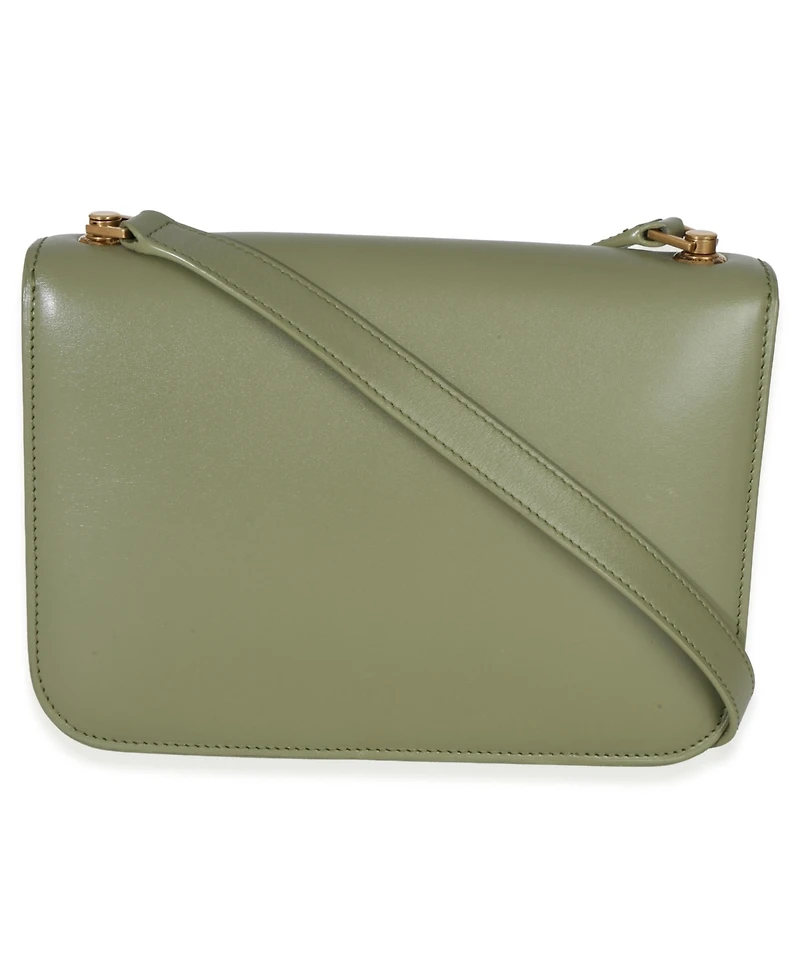 Pre-Owned Saint Laurent Light Green Smooth Calfskin Le Carre Satchel
