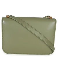 Pre-Owned Saint Laurent Light Green Smooth Calfskin Le Carre Satchel