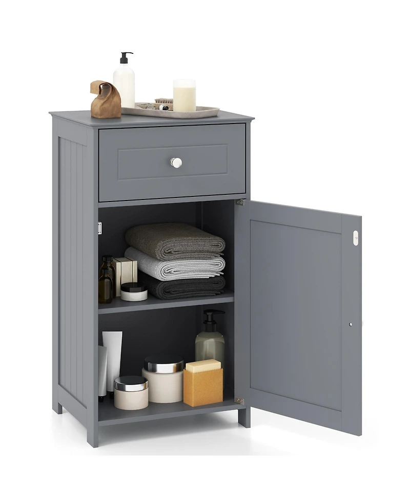 sumyeg Single Door Bathroom Storage Cabinet with Adjustable Shelf and Drawer