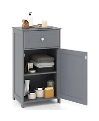 sumyeg Single Door Bathroom Storage Cabinet with Adjustable Shelf and Drawer