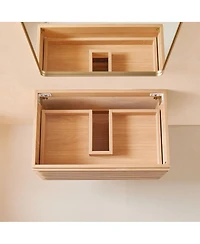 Sillysis Wall Mounted Floating Bathroom Vanity with Ceramic Sink, Fully Assembled Plywood Cabinet, 2 Drawers for Small Spaces