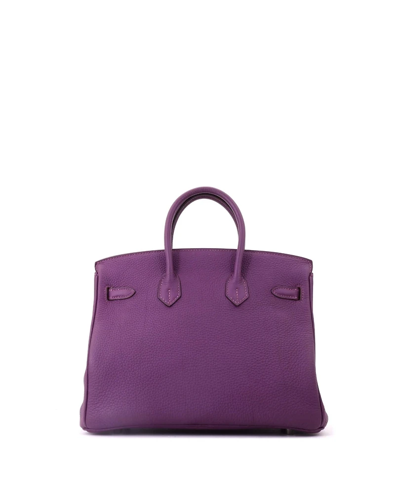 Pre-Owned HERMES Birkin 25 Handbag Purple Togo with Palladium Hardware