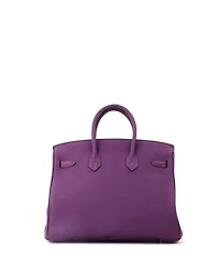 Pre-Owned HERMES Birkin 25 Handbag Purple Togo with Palladium Hardware