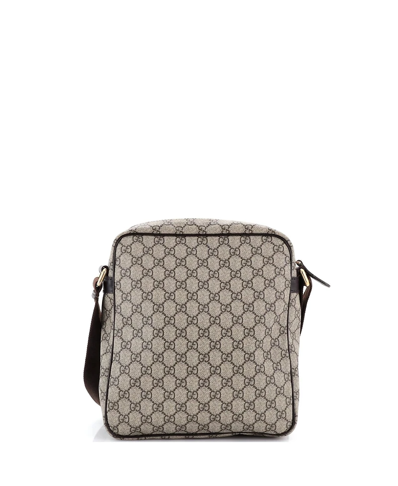 Pre-Owned Gucci Medium Front Zip Messenger Gg Coated Canvas