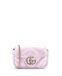 Pre-Owned Gucci Super Mini Gg Marmont Flap Bag Chevron Iridescent Leather