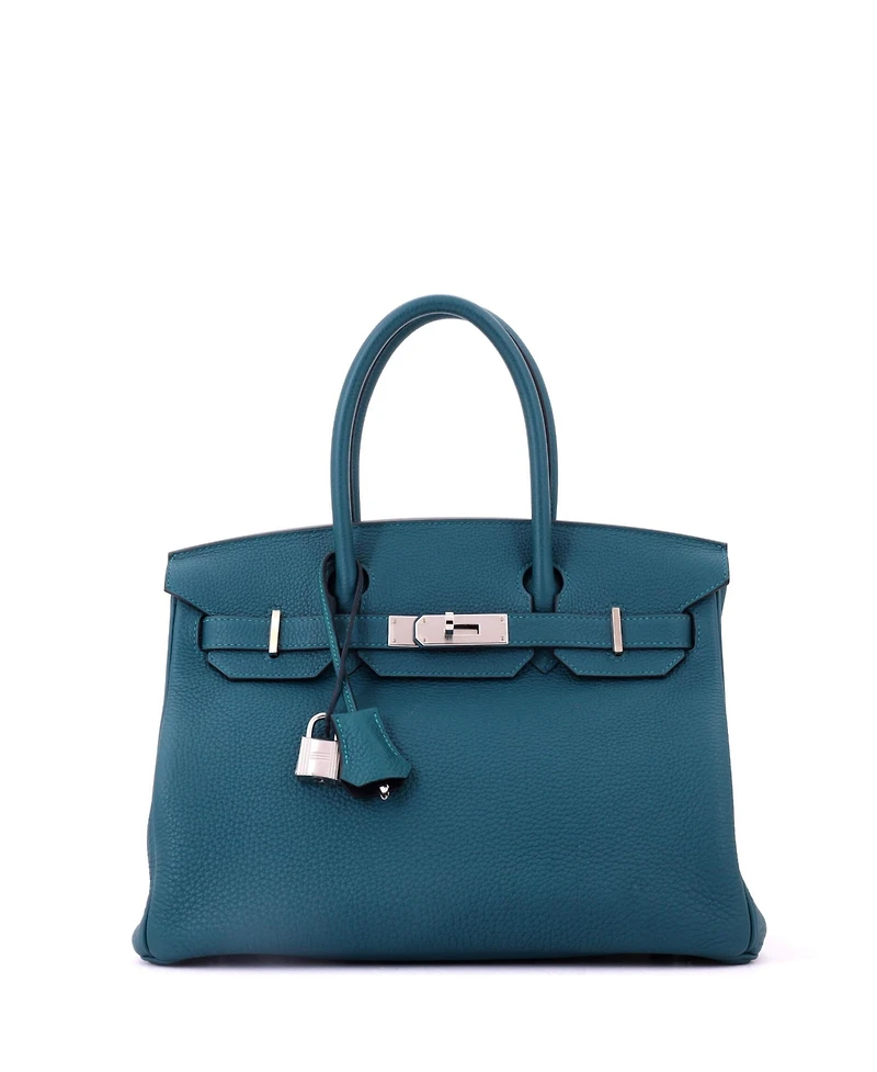 Pre-Owned HERMES Birkin 25 Handbag Swift with Palladium Hardware