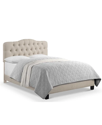 Boyel Living Low Profile Upholstered Bed Button Tufted Frame with Solid Wood Structure and Plush Padding