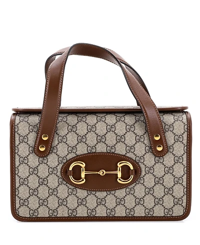 Pre-Owned Gucci Small Horsebit 1955 Boston Bag Gg Coated Canvas