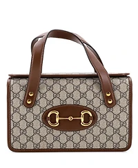 Pre-Owned Gucci Small Horsebit 1955 Boston Bag Gg Coated Canvas