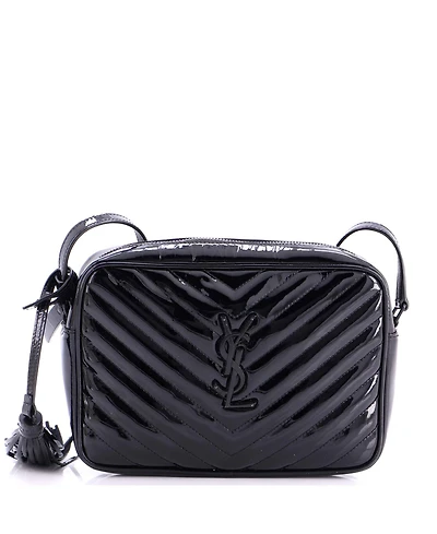 Pre-Owned Saint Laurent Small Lou Camera Bag Matelasse Chevron Patent