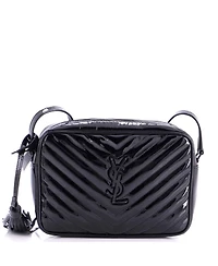Pre-Owned Saint Laurent Small Lou Camera Bag Matelasse Chevron Patent