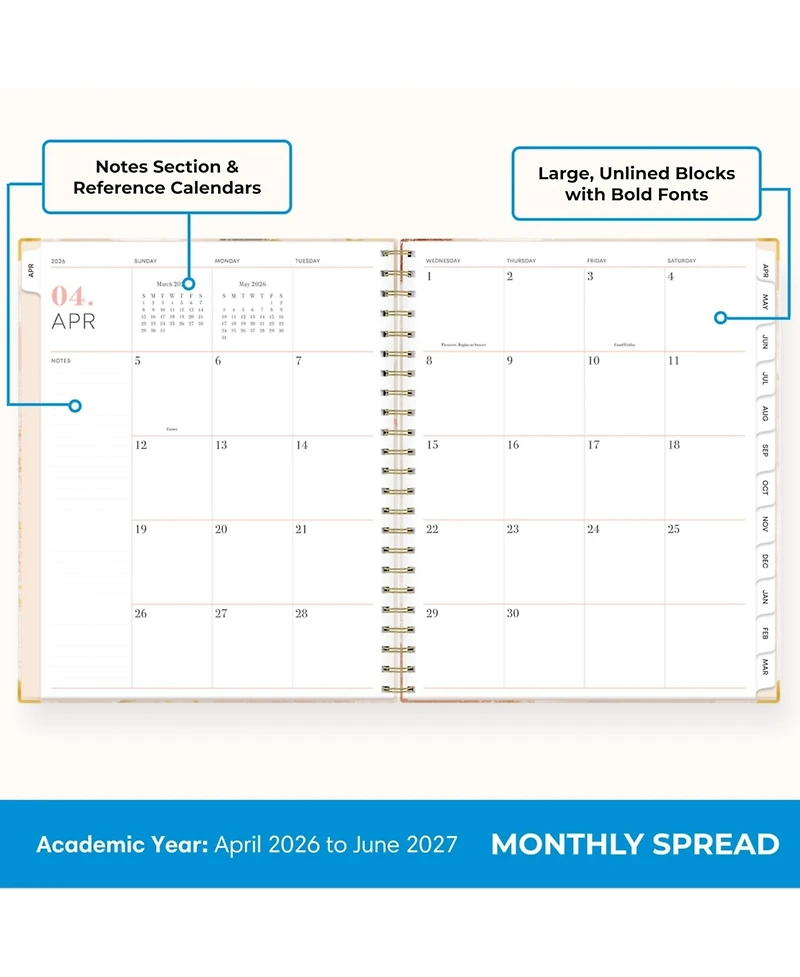 Gnuadz Academic Planner 2026-2027 15 Month Hardcover