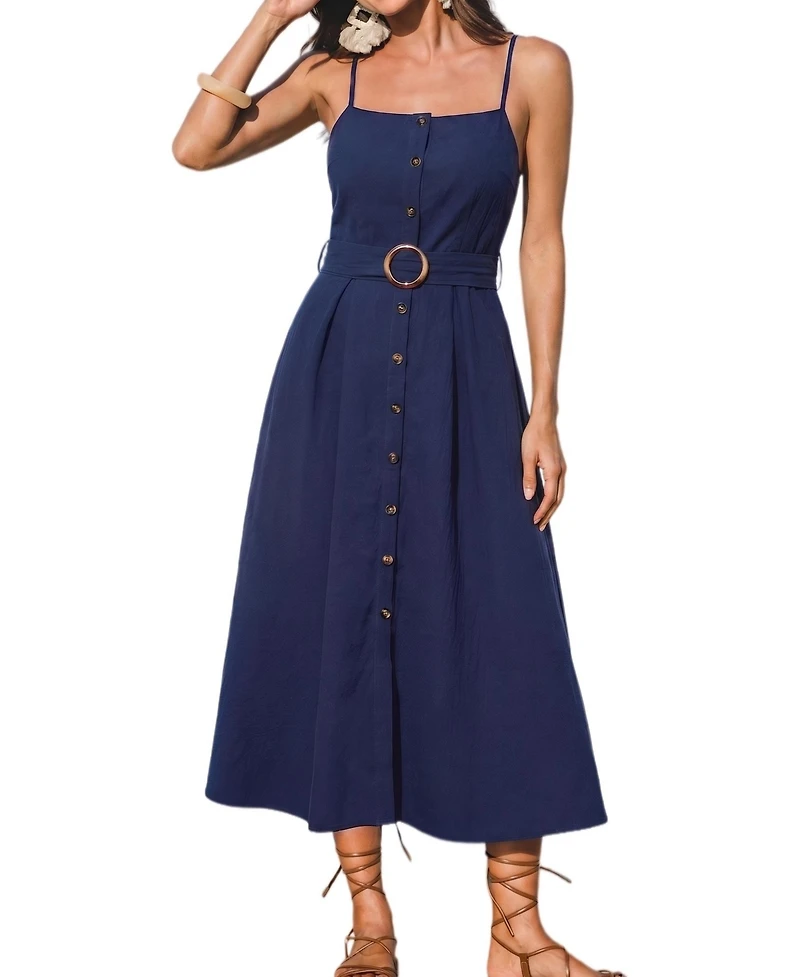 Cupshe Women's Going Off Script Blue Midi Beach Dress