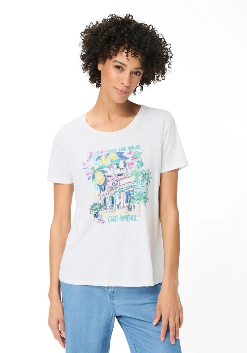 Olsen Women's Ciao Amore Placement Print T-Shirt
